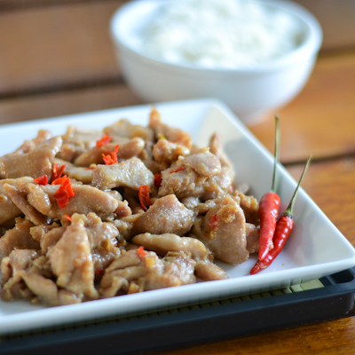 Thai style spicy garlic chicken.