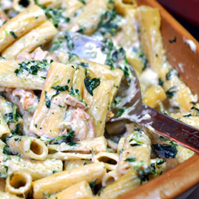 Grilled Chicken Rigatoni Florentine - This is Italian-inspired comfort food at its finest.