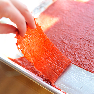 Homemade fruit leather is easy to make from surplus fruit!