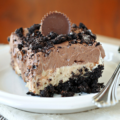 Chocolate Peanut Butter No Bake Dessert.