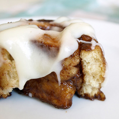 Cinnamon Rolls; no yeast, no waiting. No gluten, either.