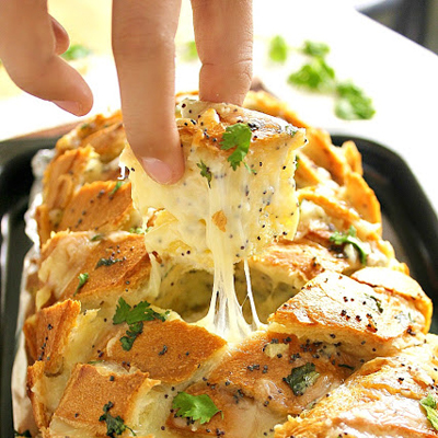 Stuffed Cheesy Bread - like cheesy onion garlic bread on crack!