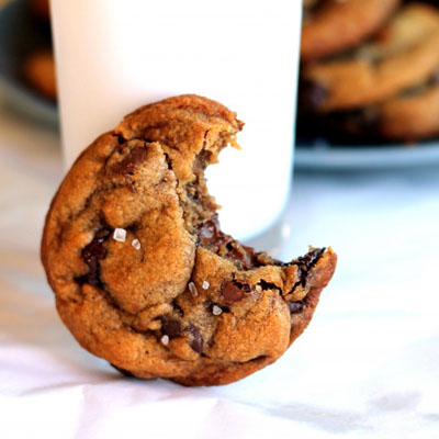 Nutella-stuffed Brown Butter + Sea Salt Chocolate Chip Cookies. These will change your life.