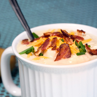 Baked Potato Soup, because homemade soup is 1 million times better than canned soup. This is the ultimate comfort food.