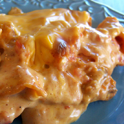Mexican chicken casserole. A gooey, cheesy, trashy mess. Totally delicious.