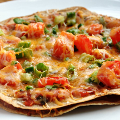 Mexican Tortilla Pizza with Beans... inspired by Taco Bell!
