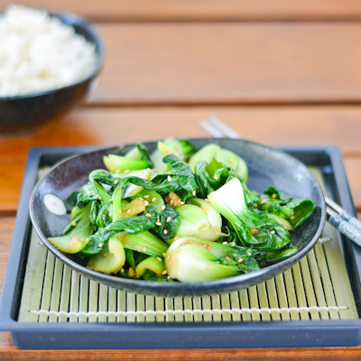 Easy and simple stir-fried sesame bok choy.