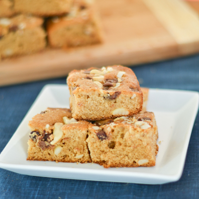 Butterscotch Bars with Cashews and Chocolate Chips