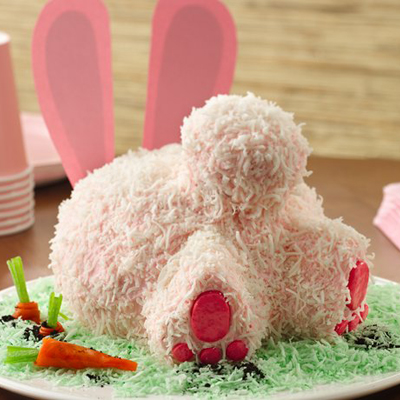 Sweet and silly bunny butt cake for your spring party.