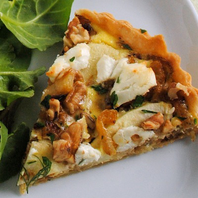 Perfect for Easter Brunch or Dinner! Caramelized Fennel & Apple Tart - deeply caramelized fennel with Granny Smith apples and goat cheese.