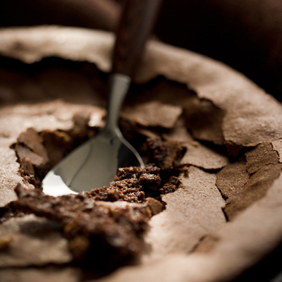 This is a fallen chocolate cake. So moist you have to use a spoon to serve it. It's amazing.