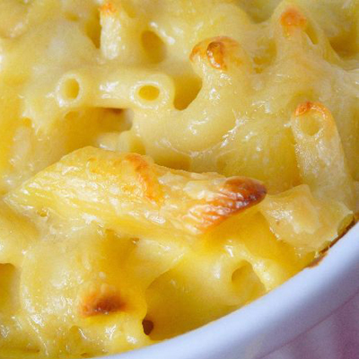 Two-cheese macaroni and cheese, creamy, delicious, and only 6 WW Points!