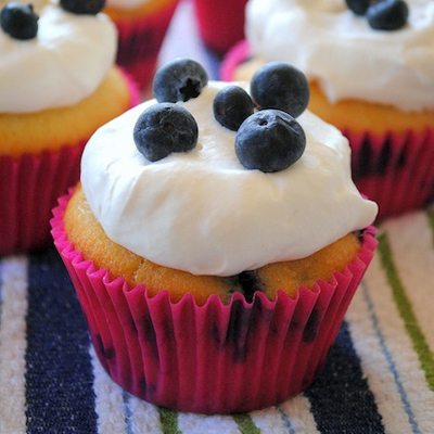Blueberries and Cream Cupcakes, from "Martha Stewart's Cupcakes" book.