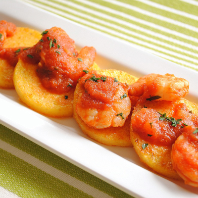 Have an extra jar of salsa lurking in your cupboard? If so, you can make Griddled Polenta Cakes and Spicy Chipotle Shrimp!