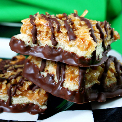Samoas as a bar cookie.