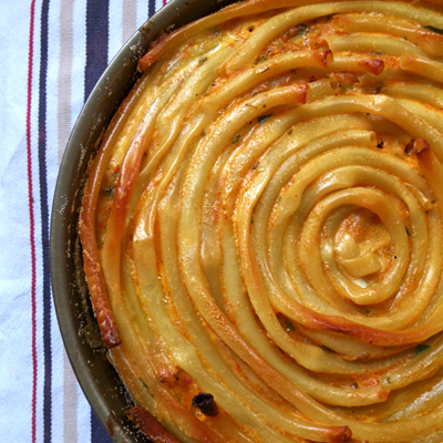 Timballo - elaborate baked pasta pie said to date back to Renaissance Italy.