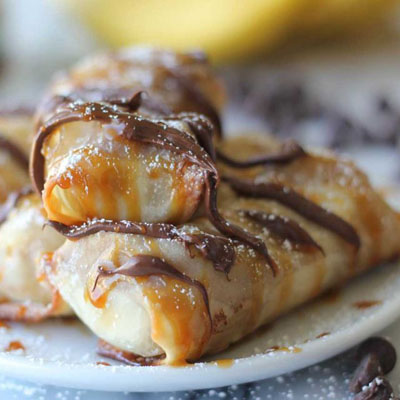 {Baked} Cinnamon Sugar Banana Lumpia