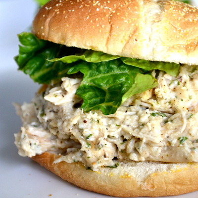 Slow Cooker Chicken Caesar Sandwiches