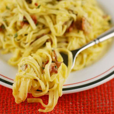 I admit, I'm jealous of those of you who seem to be able to do it all. One thing I can do is simplify family meal time with recipes like this one... Pasta Carbonara.