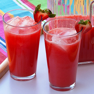Ultimate Strawberry Lemonade recipe uses simple ingredients – lemons, strawberries, sugar, and water.