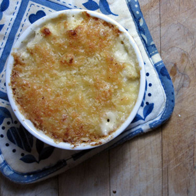 [recipe] Thomas Keller's amazing Cauliflower Gratin from the Bouchon cookbook, and how a book can breed a diva from a vegetable.