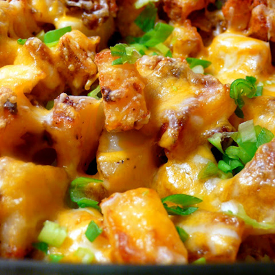 Roasted Ranch Potatoes with Bacon and Cheese