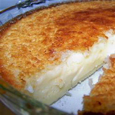 Impossible Pie Recipe ~ All the ingredients are mixed together and poured into a pie tin, but when it cooks it forms its own crust with filling. the basic recipe has a lovely vanilla coconut flavour, but the variations are endless.