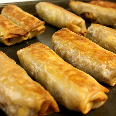 Homemade Baked Egg Rolls - they are crazy-easy to make and a crowd pleaser.