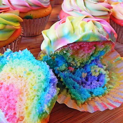 Easy Tie-Dye Cupcakes