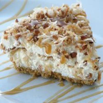Coconut caramel Drizzle Pie. Best pie I have EVER made. Seriously... make a head.. freeze & serve.. perfect!!!