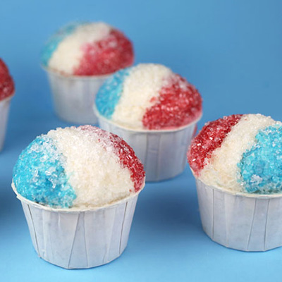 4th of July Snow Cone Cupcakes