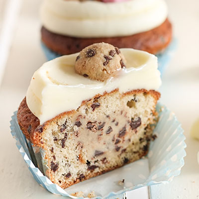 Milk & Chocolate Chip Cookie Cupcakes