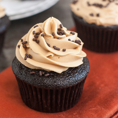 Ganache-Filled Mocha Cupcakes