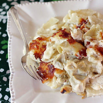 Baked Artichoke Chicken Pasta