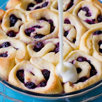 Easy Blueberry Sweet Rolls with a Simple Lemon Glaze
