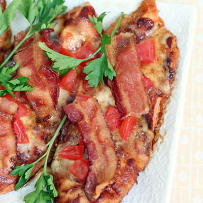 Monterey Chicken w/ Barbecue Sauce, Bacon and Cheese