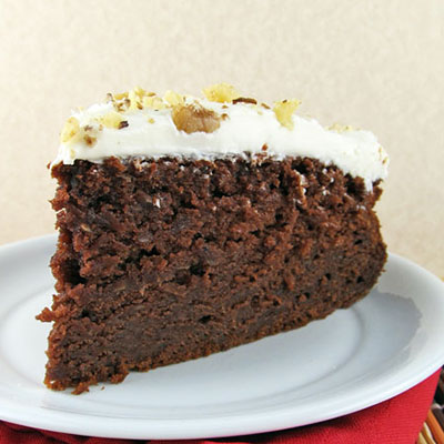 Chocolate Zucchini Cake with Sour Cream Frosting