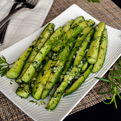 Lea's Cooking: "Quick Marinated Cucumbers" These cucumbers make a cool summer side dish. Ready in 30 min or less.Refreshing cucumbers are always a hit when served with grilled meat.