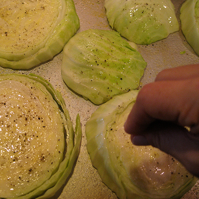 Garlic Rubbed Roasted Cabbage Steaks