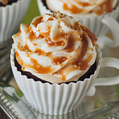 Homemade Salted Caramel Mocha Latte CUPCAKES!