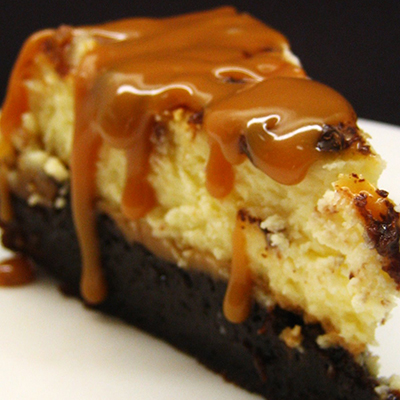 Brownie Caramel Cheesecake: pinner say "one of the easiest yet most 'impressive' cheesecakes i have ever made."