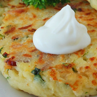 Loaded Mashed Potato Cakes