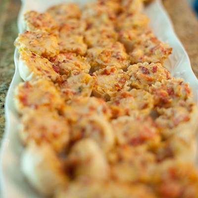 Rotel Cups... Girl at work make these and I could have ate the entire batch by myself. They are amazing! Great Idea for parties.