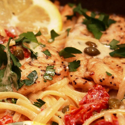 Creamy Chicken Piccata - one of my favorites!! Fast (30 minutes), easy (step-by-step - you can do this), kid friendly but still impressive enough for guests!