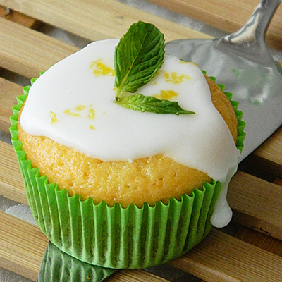 Lemon-Yogurt Cupcakes with Sugar Glaze