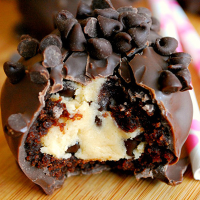 Chocolate Chip Cookie Dough Brownie Bombs