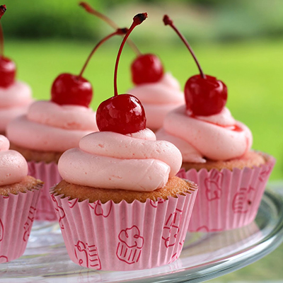 Cherry Almond Vanilla Cupcakes