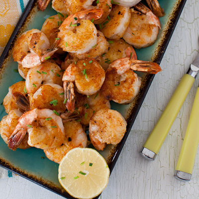 Spicy, Peppery Shrimp with Lemon-Soy Garlic Dip