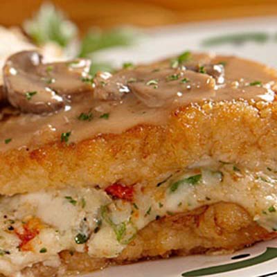 Stuffed Chicken Marsala - One of my favorites! I love the cheese stuffing and mushroom sauce. So yummy with mashed potatoes!