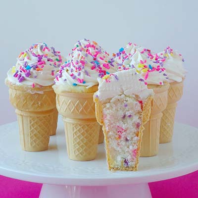 Funfetti Ice-Cream Cone Cupcakes